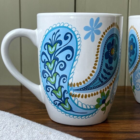 Royal Norfolk Blue Paisley 2 Mugs - Picture 2 of 15